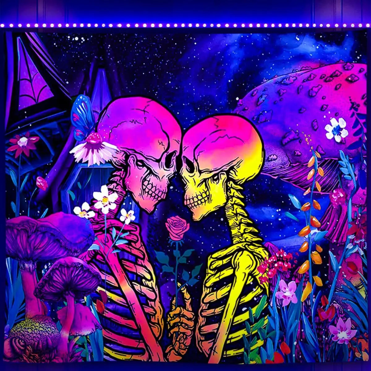 Fluorescent tapestry Wall hanging cloth Bedroom decoration psychedelic art poster