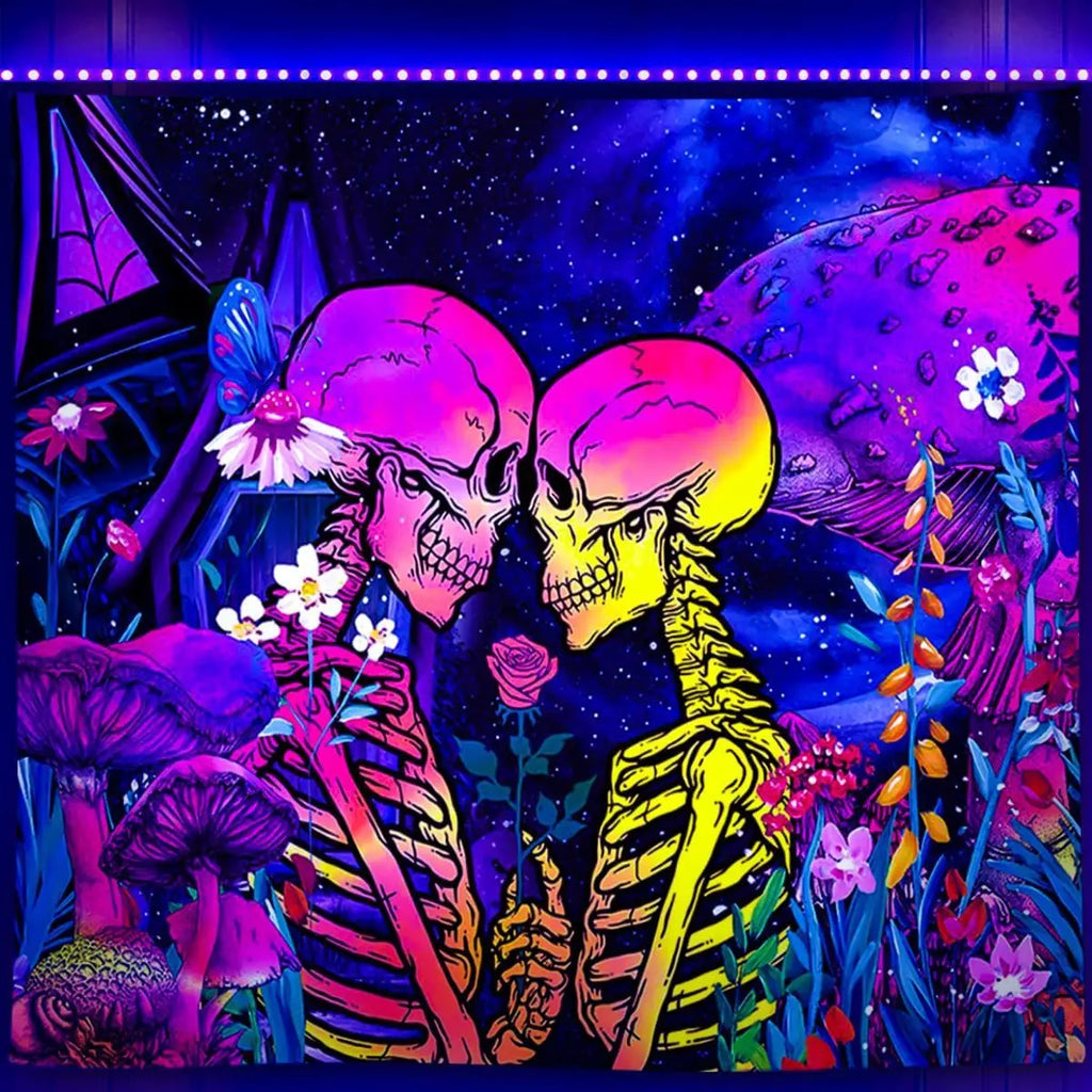 Fluorescent tapestry Wall hanging cloth Bedroom decoration psychedelic art poster