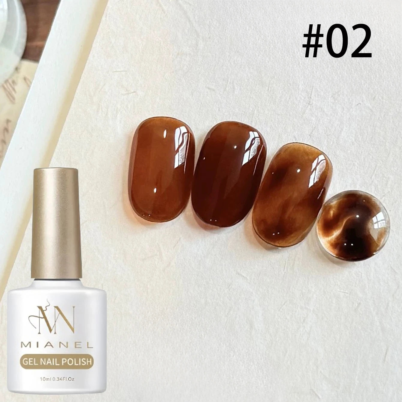 10ML 1-8pcs Autumn Brown Amber Series Jelly Gel Nail Polish Leopard Nails Popular Online Celebrity Ice Clear Caramel Nail Polish