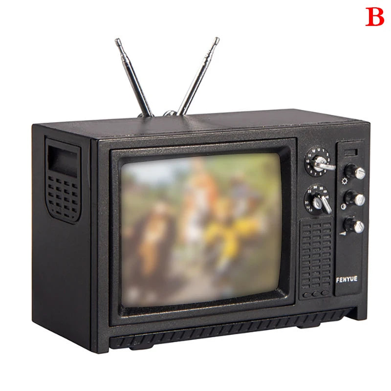 Dollhouse Audio TV Ornament in 1/12 Scale, Miniature Living Room Decor for Doll’s House, Micro Scene Toys