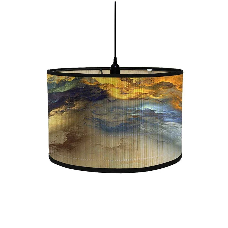 Bamboo Lampshade Chinese Style Ceiling Table Homestay Home Decor Drum Chandelier Wall Lamp Lampshades Bamboo Art Light Shade