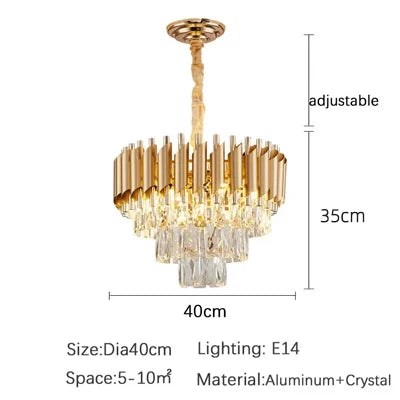 Luxury Modern Living Room Crystal Ceiling Chandelier Lighting Light Lustre Indoor Dining Bedroom Home Decor Hanging Pendant Lamp