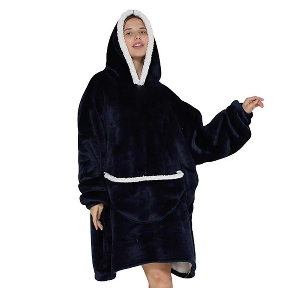 Lazy Hoodie Blanket Oversized for Women Winter Fleece Sherpa Leopard Print Sleeping Blanket Hoodies Thicken Fleece Sweatshirt