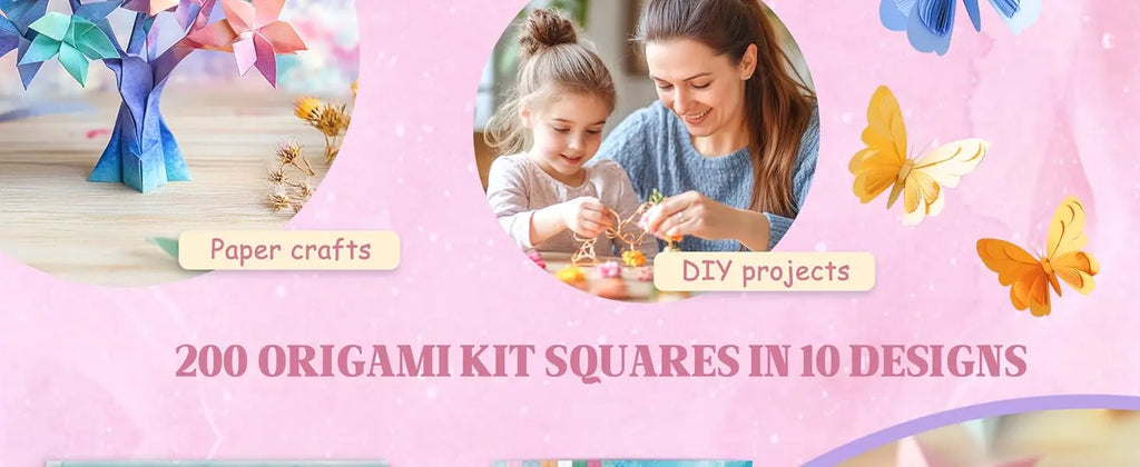 50-200 Sheets Origami Paper Kit Double Sided Squares for Scrapbook Decor, Folding Crafts Kids DIY School Arts Crafts Projects