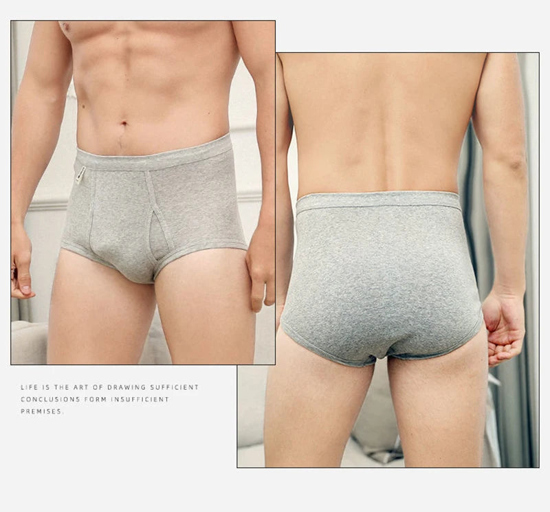 Men's Briefs Sexy Underwear Men 100%Cotton Soft Underpants Comfortable Solid Panties Male High Waist Breathable Underwear Cuecas
