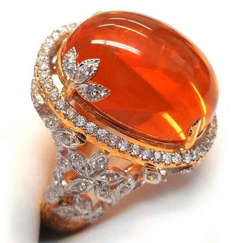 Silver Ruby Ring, Popular European and American Ring, Luxury Fashion Ring
