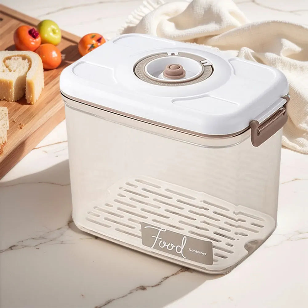 Vacuum Food Storage Container with Vacuum Pump Refrigerator Food Preservation Box with Removable Drain Plate Kitchen Storage Box