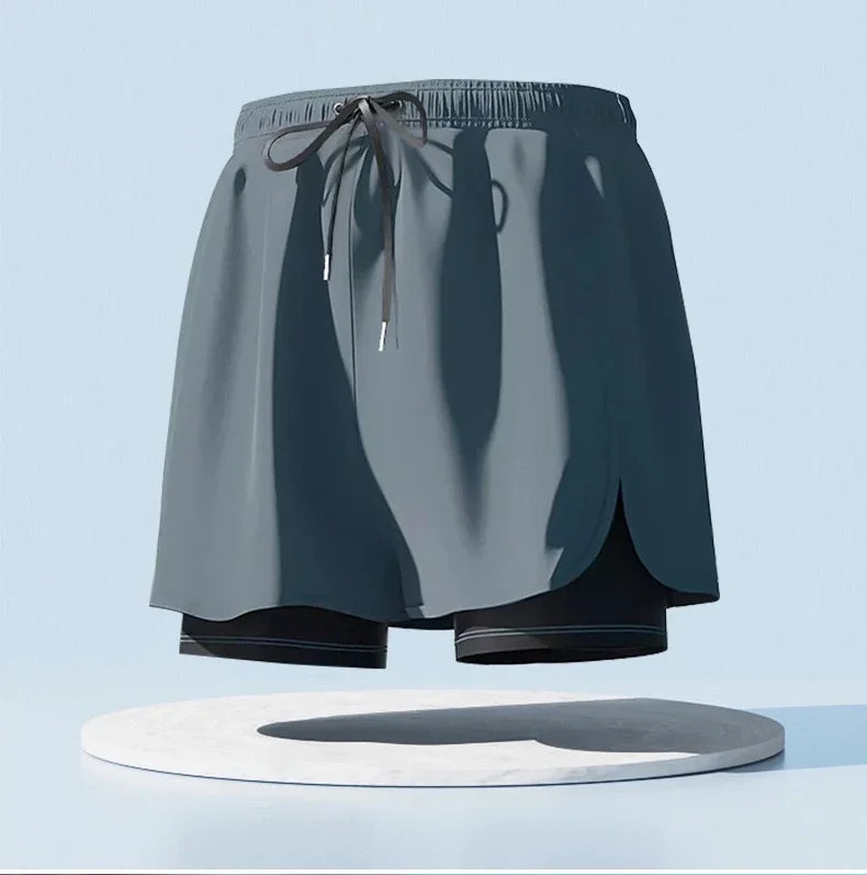 Adult Swimming Trunks for Men 2025 New Style Quick-drying Double-layer Anti-embarrassment Large Size Casual Swimming Shorts