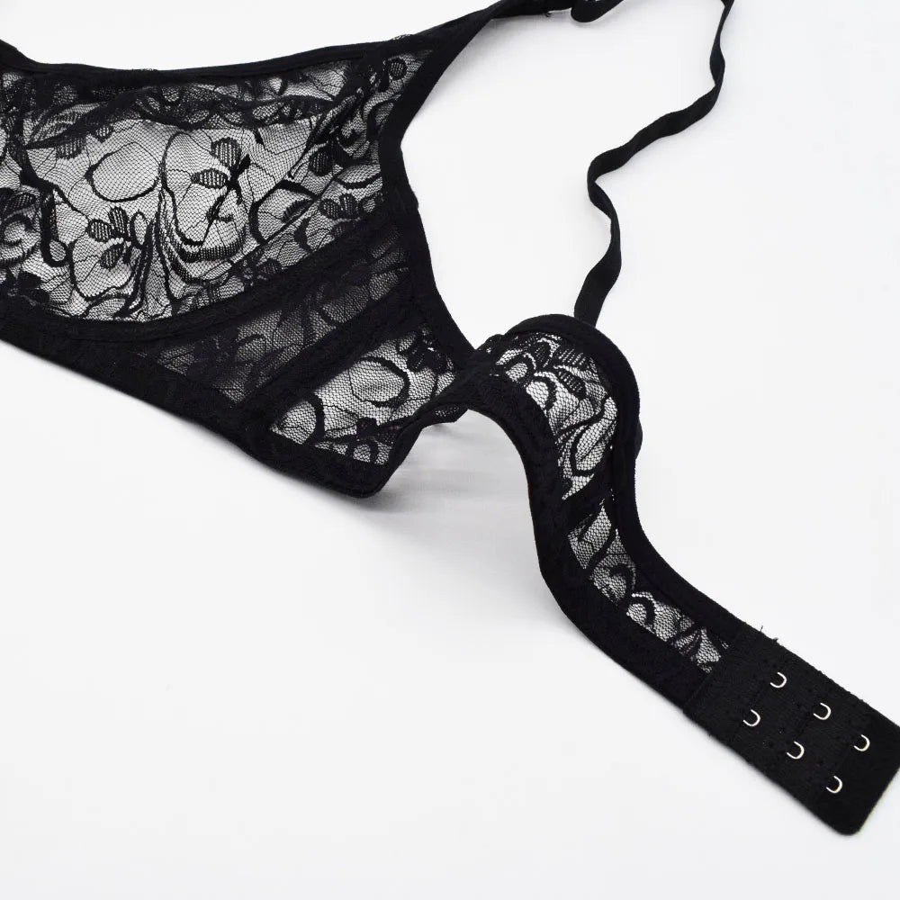 Womens Underwear Lace Bras Underwire BH Hollow Out Embroidery Elegant Casual Sexy Lingerie Tops Plus Size  Brassiere