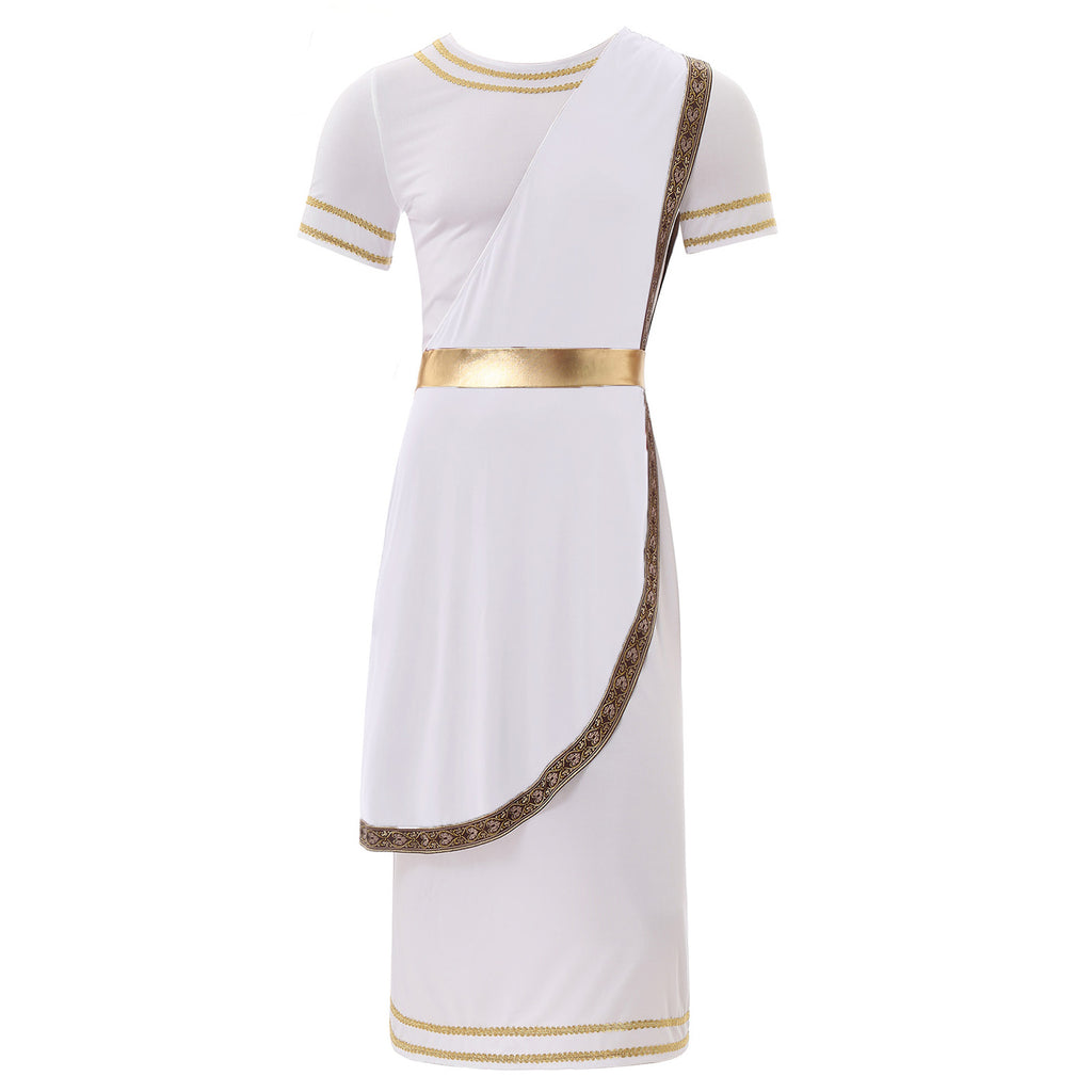 Mens Ancient Greek God Cosplay Outfit Roman Robe Costumes Ancient Greek Toga Spartan Dress Up Retro Vintage Warrior Clothing