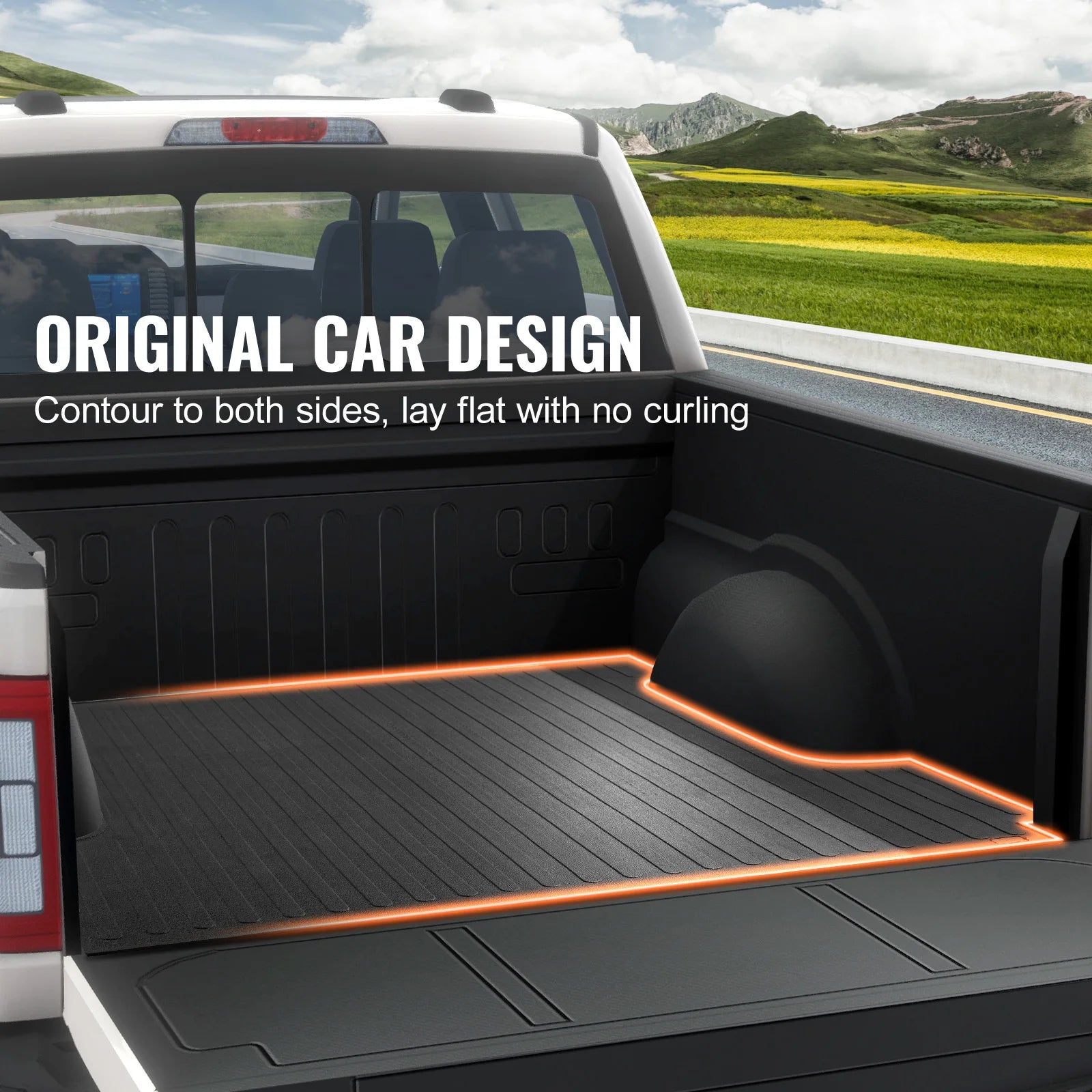 SucceBuy Truck Bed Mat Fits for 2015-2023 Ford F150 5.5 ft Short Bed 66.5"x64" Rubber Truck Bed Liner for All-Weather Protection