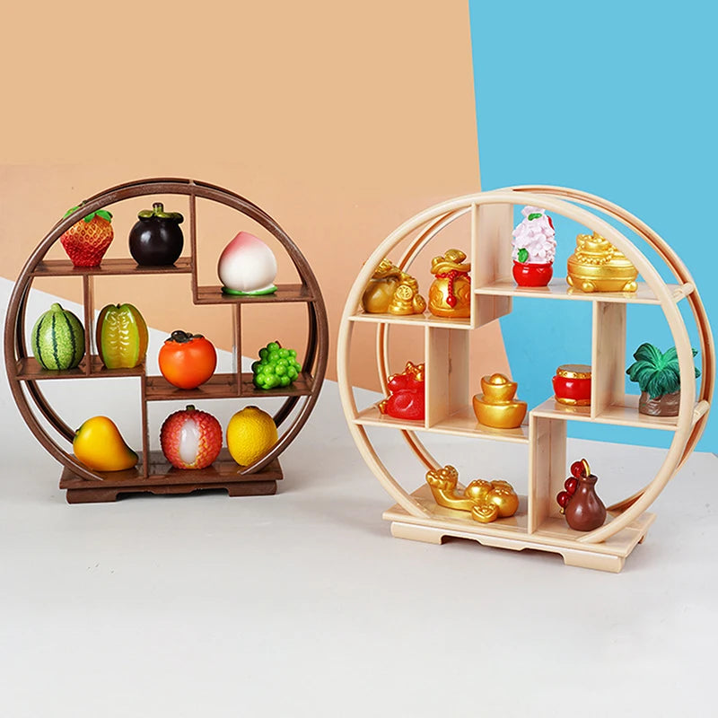 Dollhouse Scene Setup DIY Tool; Bogu Empty Shelf Miniature Display Stand 1PC Storage Rack Model Toy Accessory