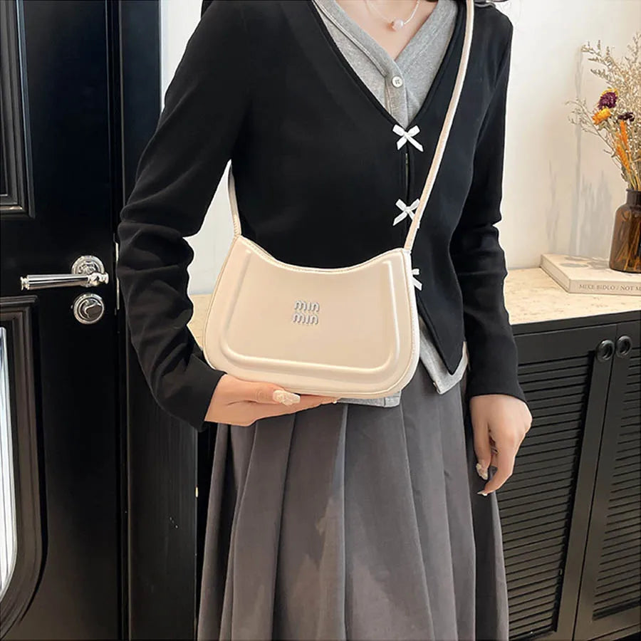 Korean style fashion niche women's crescent bag 2025 autumn new handbag, high-end multifunctional crossbody bag shoulder bag