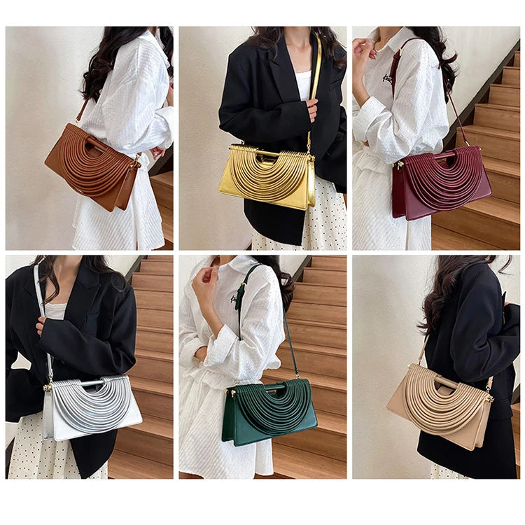 Luxury Evening Handbag For Women Golden Noodle Knot Design Dinner Party Clutch Bag Luxury Designer Square Crossbody Bags