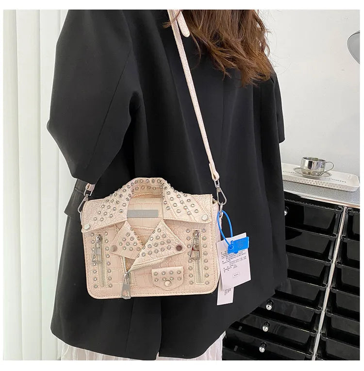 Fashion Jacket Design Crossbody Bag Rivet Clothes Shape Women Handbag Purse Brand Designer Lady Shoulder Bags Luxury Women's Bag
