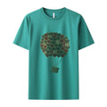 Super flash love balloon hot diamond women's T-shirt hot summer short-sleeved diamond shiny lady round collar cotton T-shirt