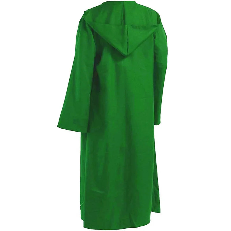 Halloween Festival Costumes Solid Long Robe Cosplay Costumes Abayas Hooded Punk Style Cloak Medieval Gothic Cape Novelty