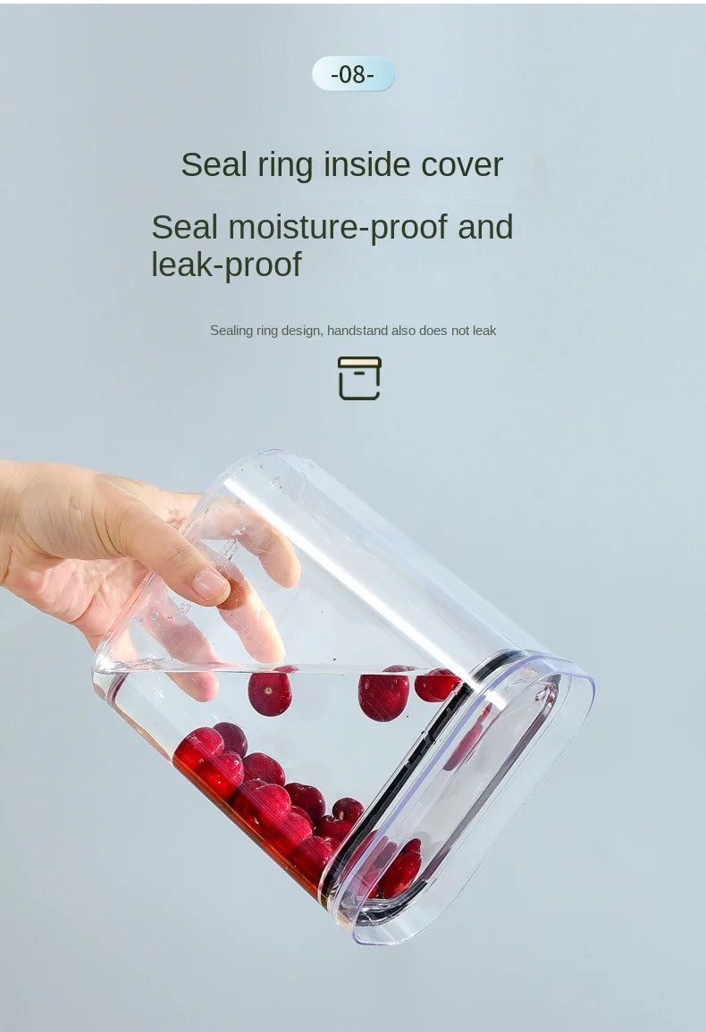 Large Capacity Sealed Jar Kitchen Cabinet Organizer Grain Soybean Nuts Storage Refrigerator Crisper Strong Plastic Sealed Tank