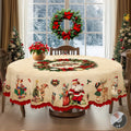 1 Piece Merry Christmas Themed Printed Tablecloth, Retro Country Farmhouse Style, Santa Claus, Christmas Gift Pattern Design, Suitable for Christmas, New Year Party, Party Decoration, Kitchen Accessories, Room and Outdoor Dec