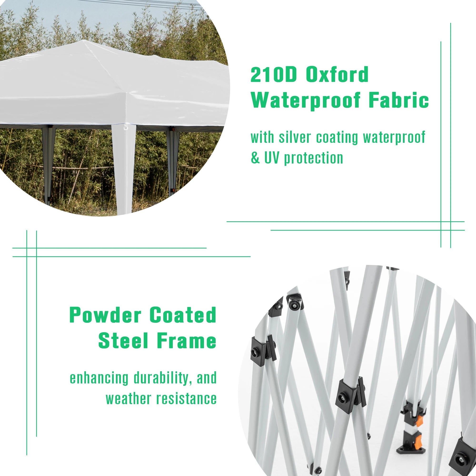 LZBEITEM 10' x 20' Pop Up Canopy Tent with 6 Removable Sidewalls & Carry Bag, Waterproof Anti-UV Party Wedding Tents Gazebo