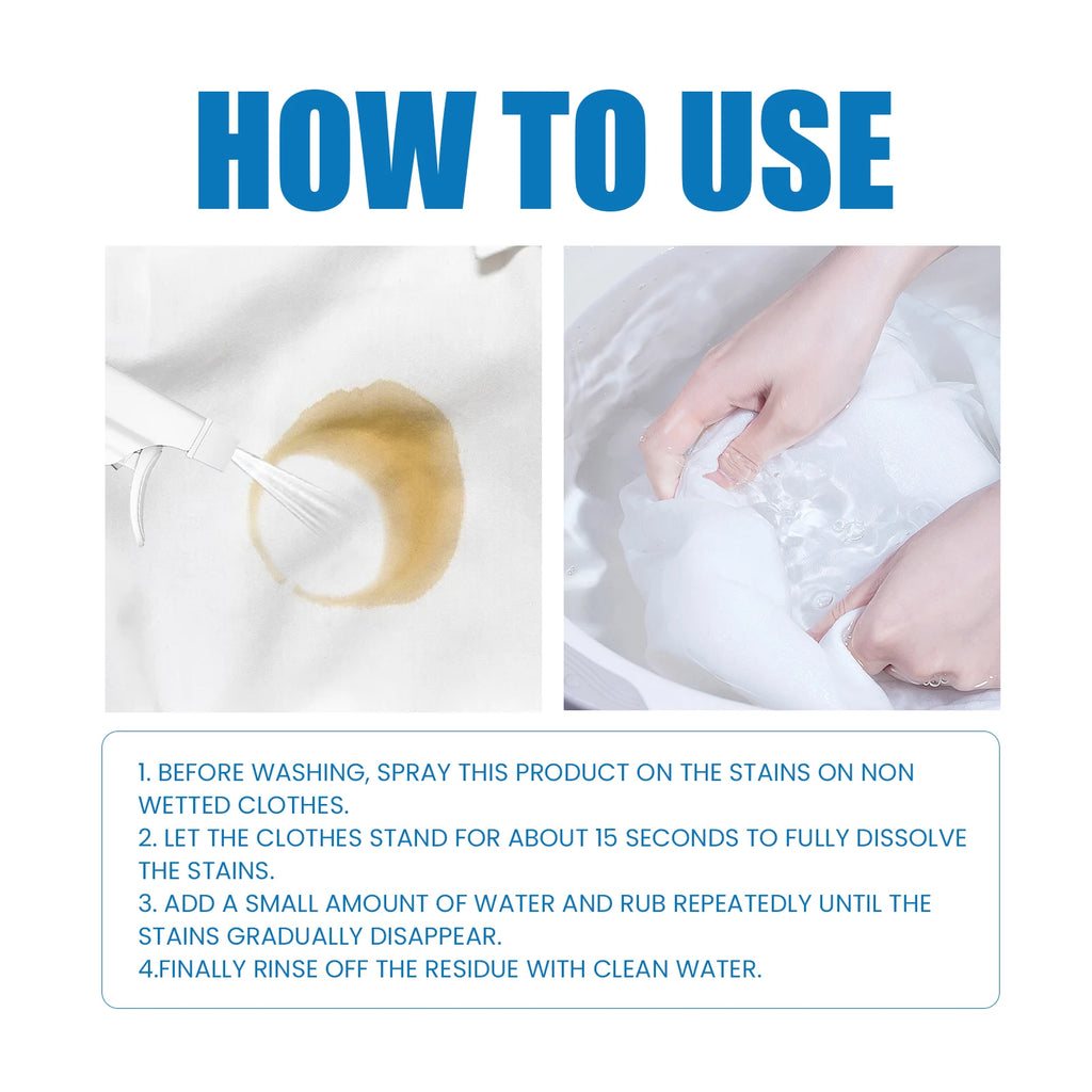Professional Clothing Cleaner - Removes Stubborn Stains, Oil & Yellowing, Dry Cleaning Formula