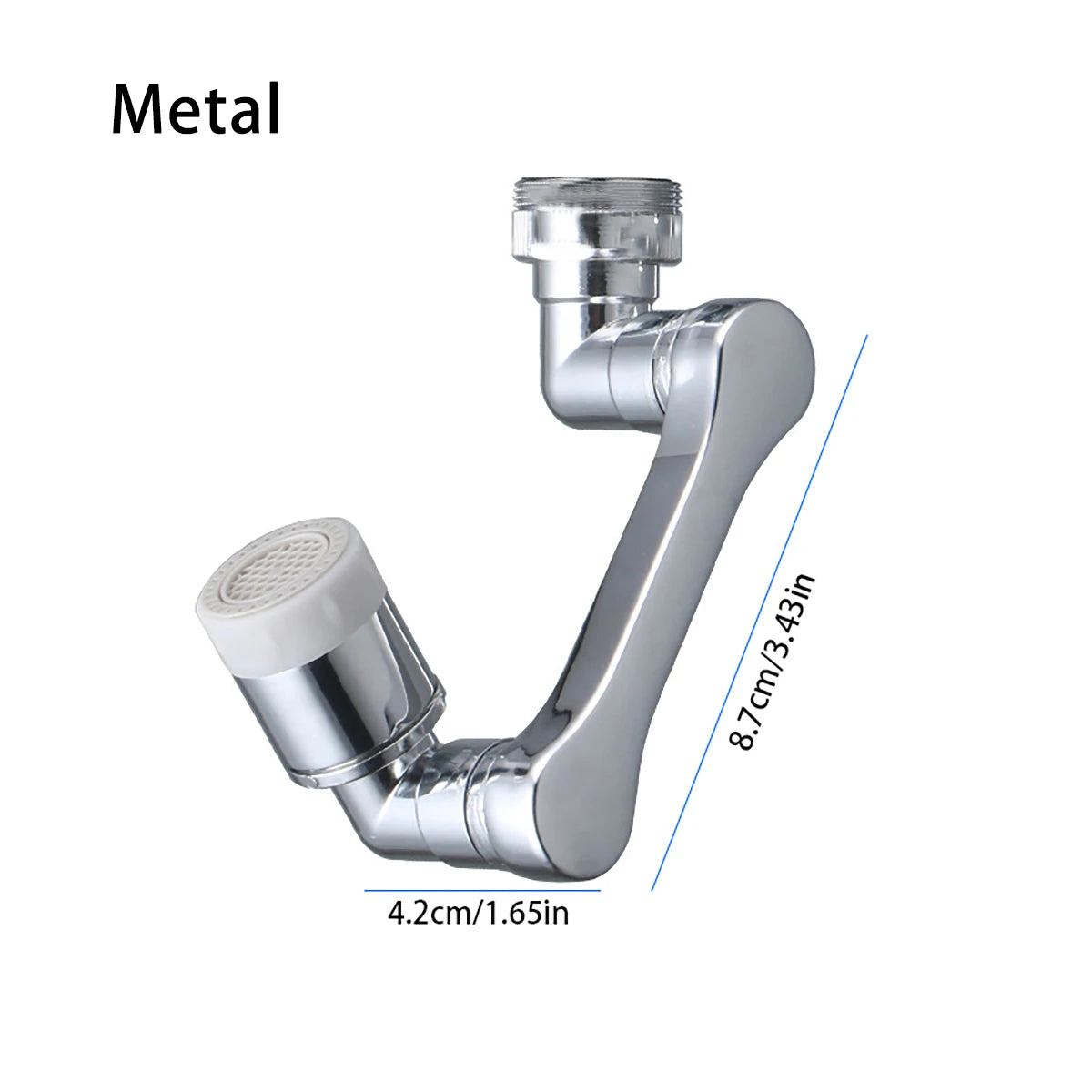 Universal 1080° Swivel Kitchen Faucet Extender with Dual Spray Modes Flexible Arm and Aerator Nozzle for Easy Sink Cleaning