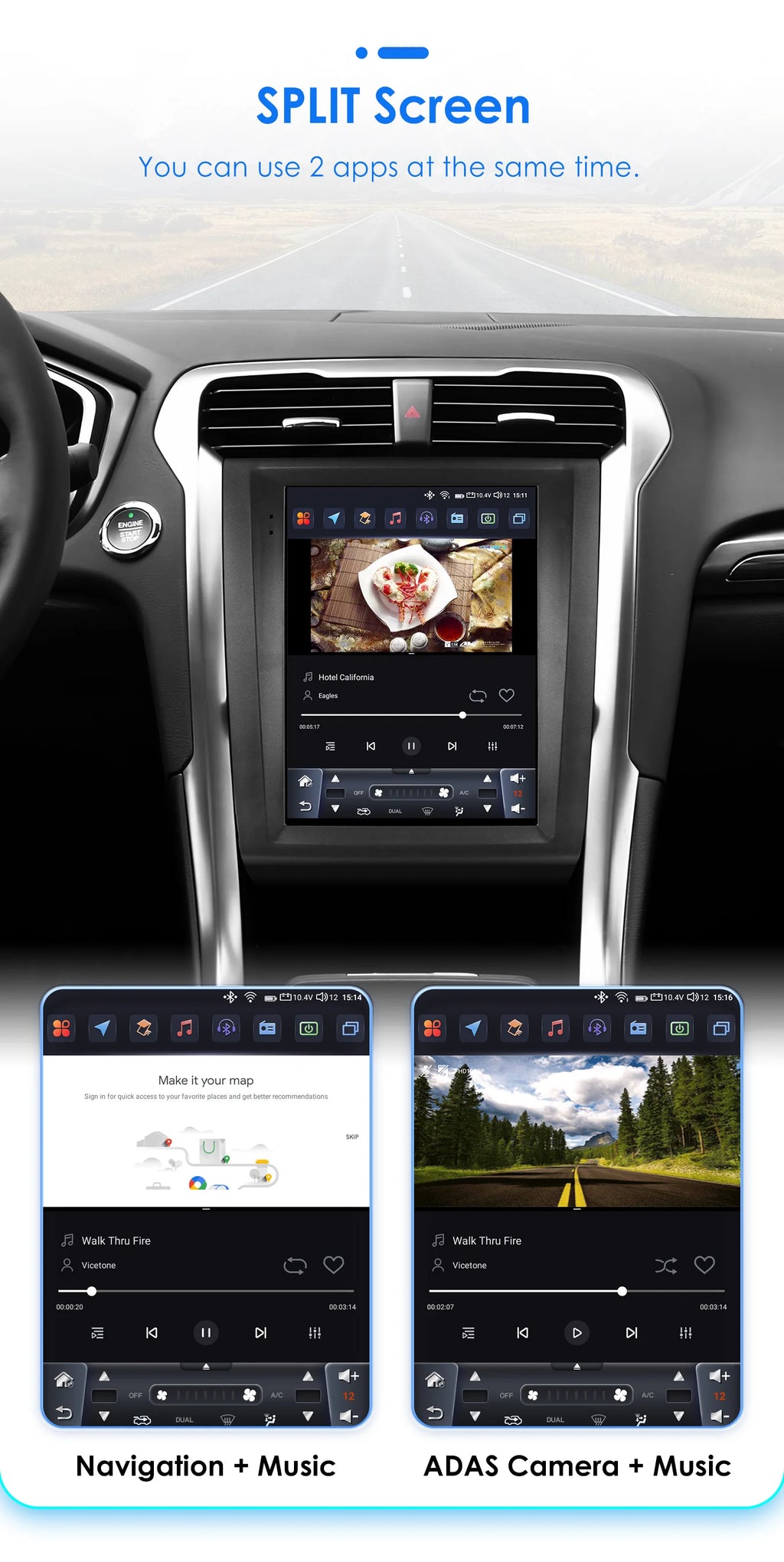 9.7"Carplay Android Auto Car radio for Ford Fusion Mondeo mk5 2013-2019 multimedia car intelligent systems GPS navi Screen Audio