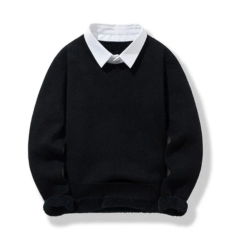 Men's Clothing Autumn Winter Long Sleeve New Tops T-Shirts Round Neck Fashion New Comfortable Solid Color Sweaters