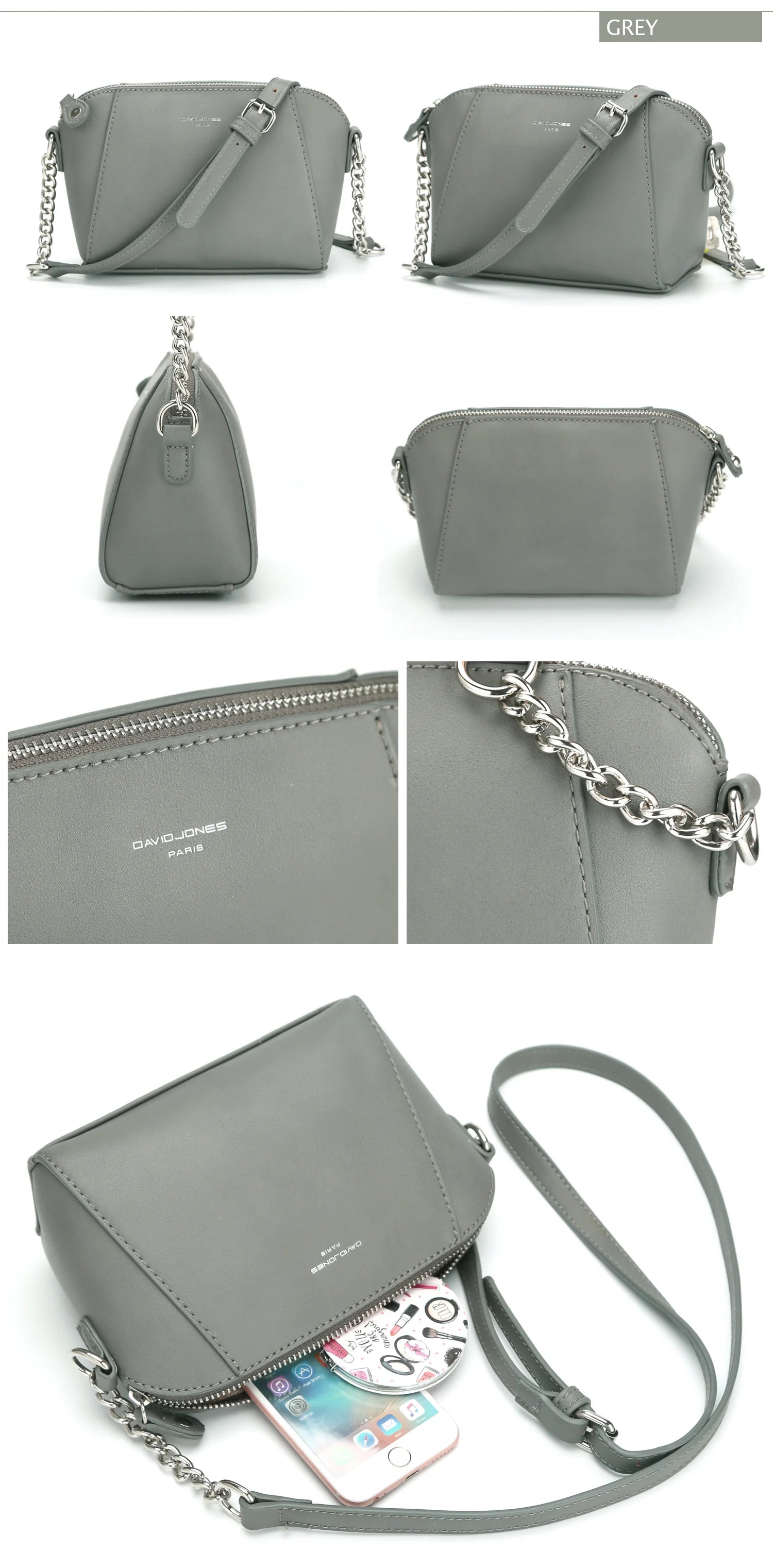 David Jones Handbags for Women 2024 Designer Luxury Ladies Fashion Crossbody Bags Casual Shoulder Bag Soft PU Leather Clutch