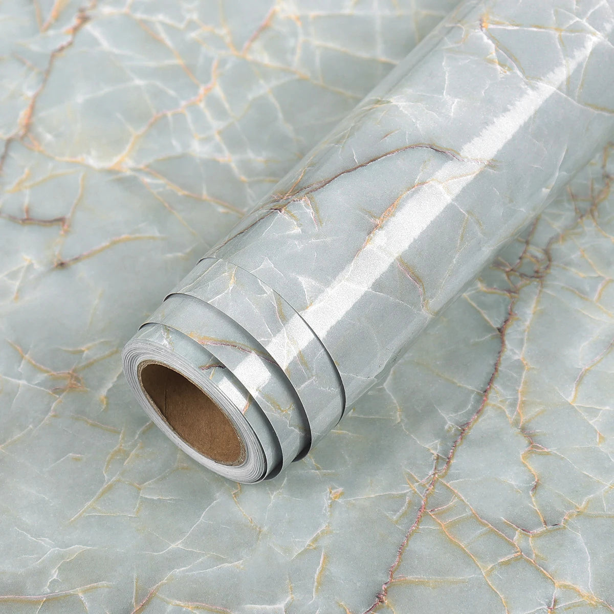 DIY Contact Paper Kitchen Stickers Solid Color PVC Self-adhesive  Home Decorative Marble Wallpaper Living room Study Furnitures