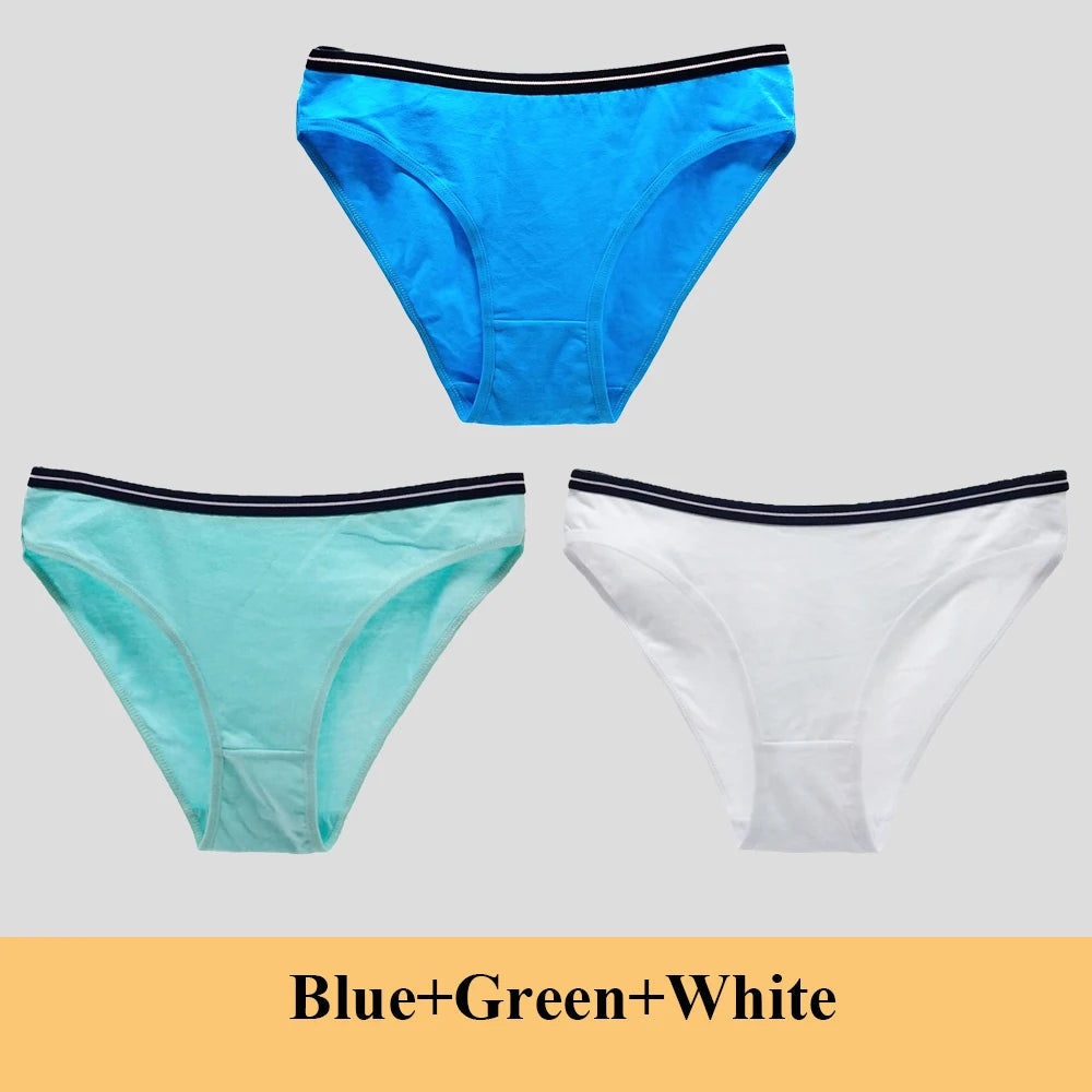 Woman Underwear Women's Cotton Sexy Panties Briefs Low Waist Lace Girls Ladies Knickers Lingerie for Women 3 Pcs/lot