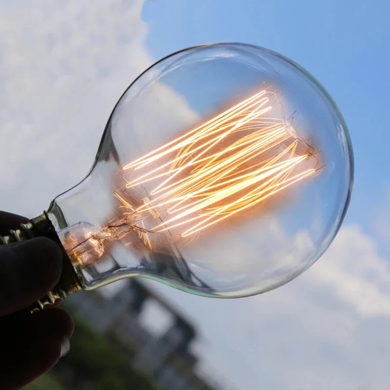Vintage Edison LED Filament Bulb E27 220V 4W Dimmable Amber Glass ST64 G80 G95 G125 T185 A19 Retro Incandescent Lamp for Home