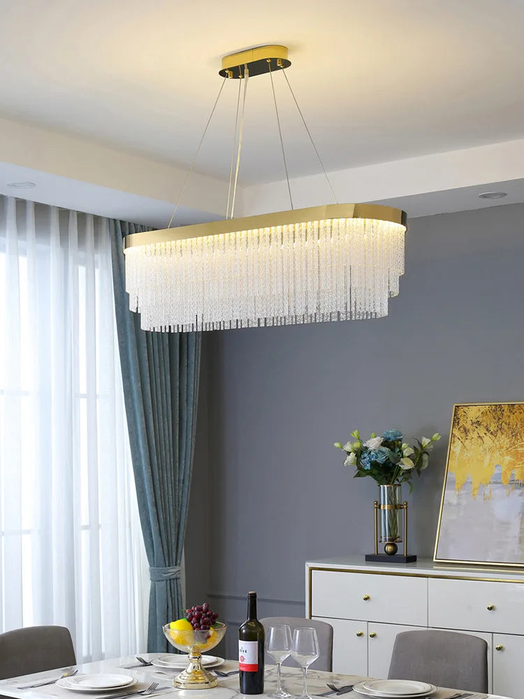 Post Modern Led Chandelier 2026 New Tassel Crystal Pendant Lamp American Luxurious Chandelier Home Decor Luster Lighting Fixture