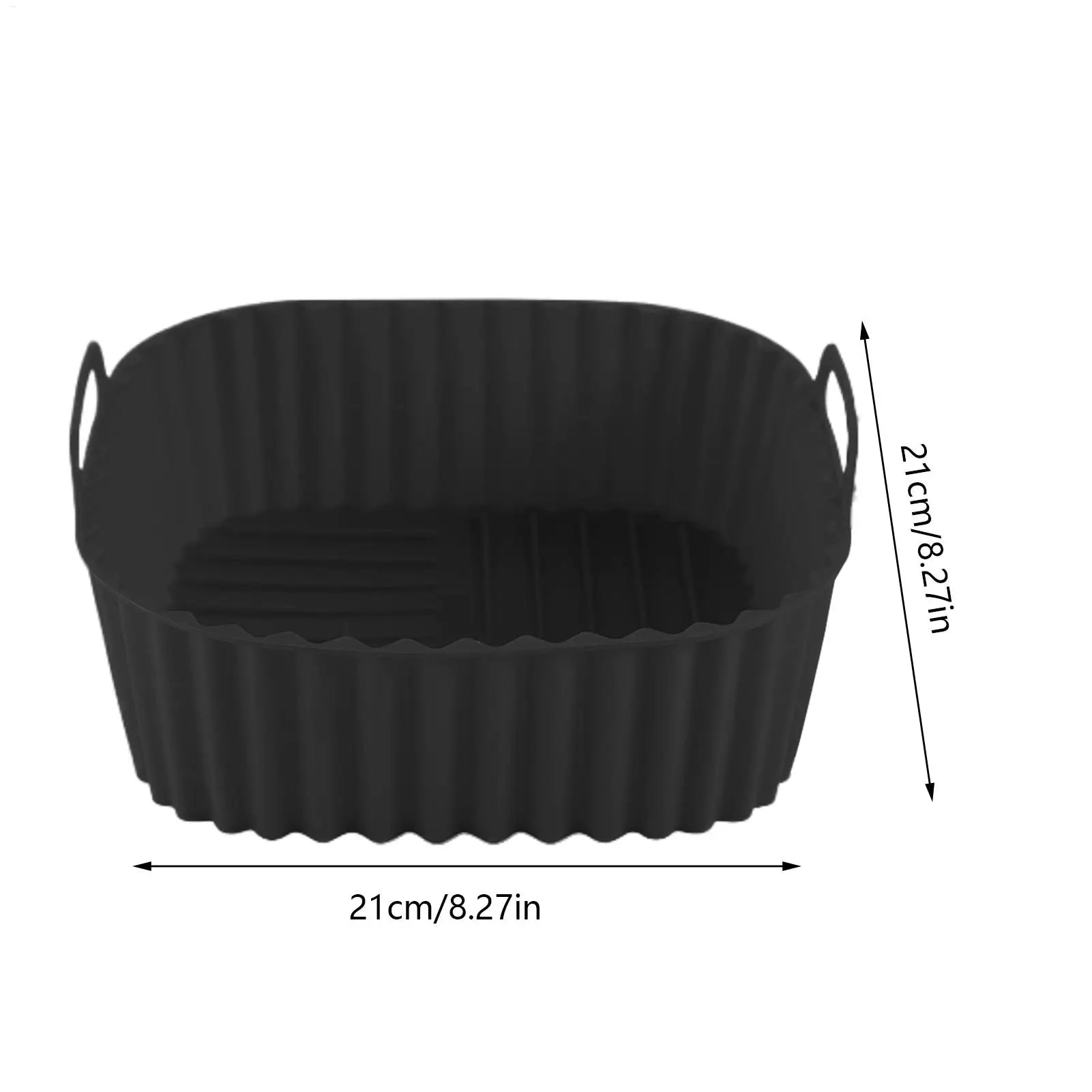 Silicone Air Fryer Liners Pot Square Airfryer Basket Plate Cooking Gadgets Reusable Non-stick Pizza Pan Oven Kitchen