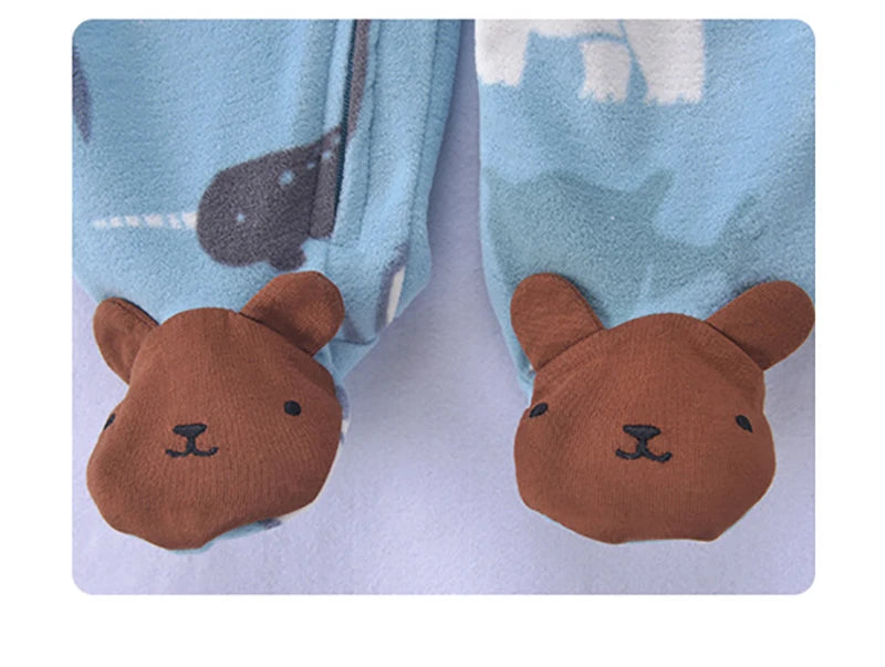 Newborn Baby Boy Girl Rompers Clothes Winter Pajamas Zipper Fleece Fall Infants Outfit Animal Jumpsuit Clothing 0 -12 Months New