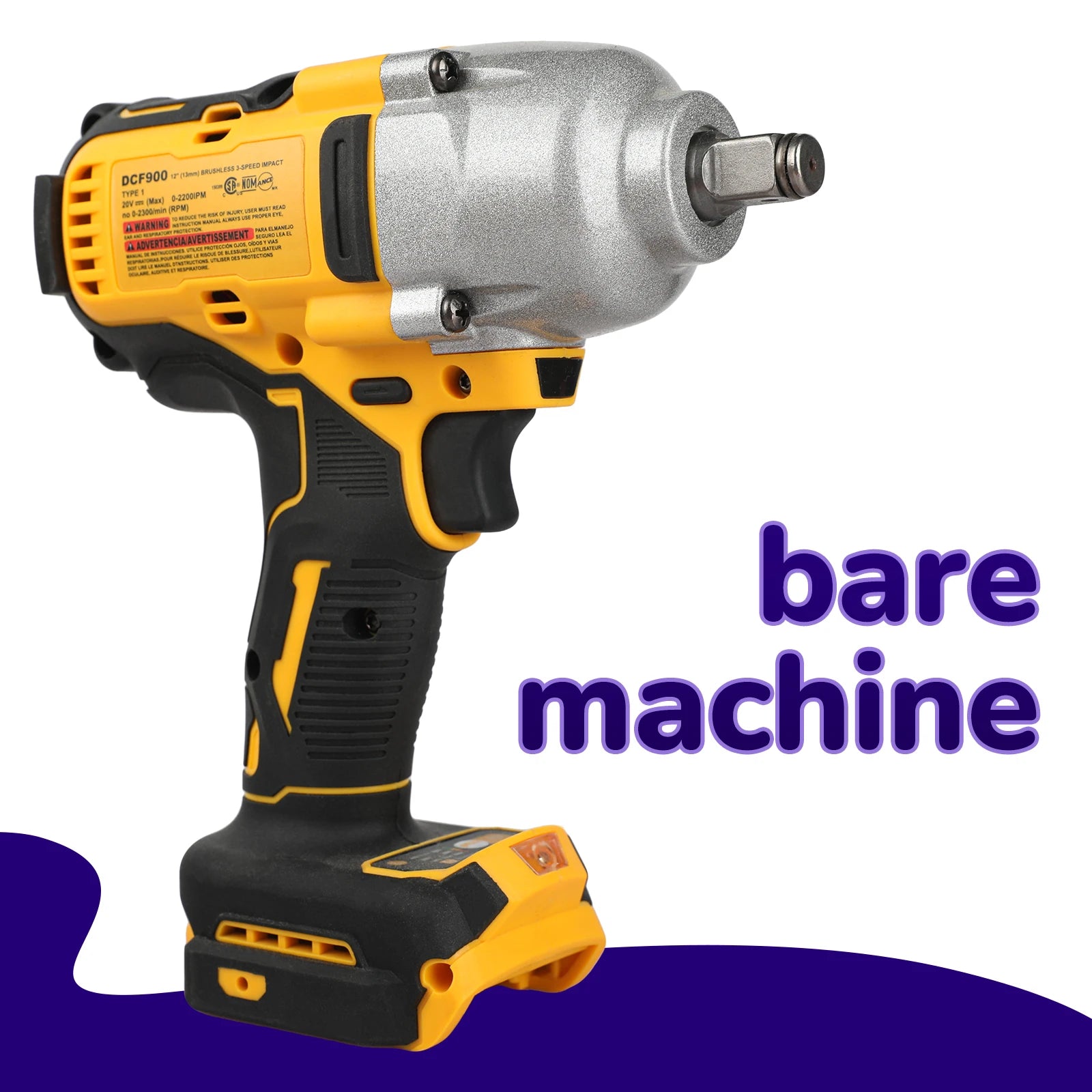 DeWALT DCF900 Brushless Impact Wrench:20V Power,Pressure-Driven Speed,Double Safety&Ergonomic Design for Heavy-Duty Jobs
