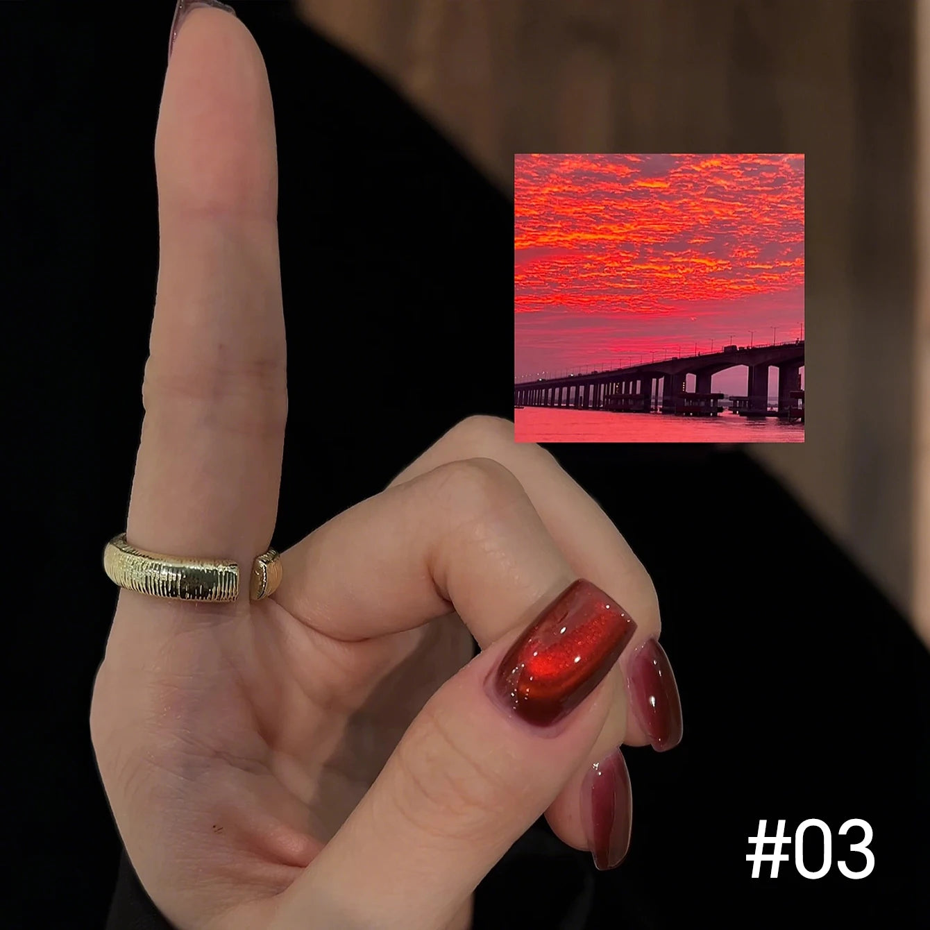 10ML 1-10PCS Sunrise Cat Eye Nail Glue Popular Winter Red Colors Silk Glass Bead Chasing Light Magnet Cat Eye Nail Polish Gel