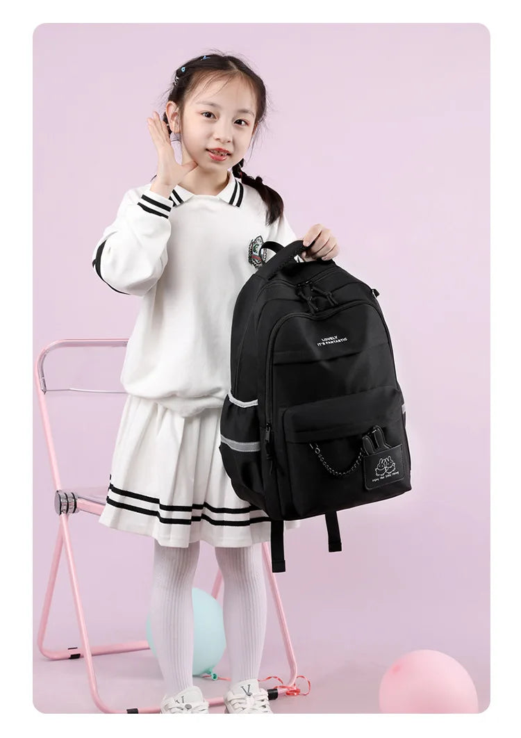 Fengdong kids school bag cute school backpack for girls children kawaii bookbag primary students gift large capacity backpack
