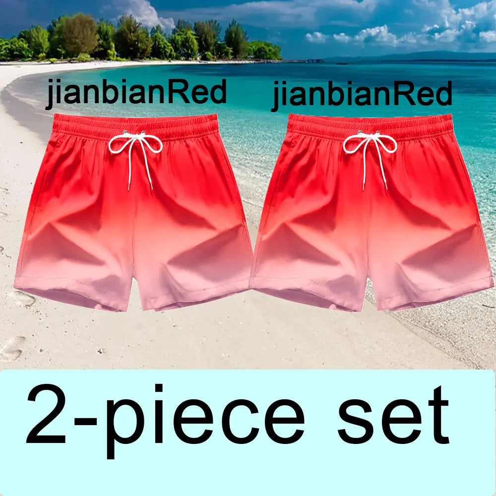 Men's Solid Color Swimming Trunks Comfortable And Breathable Swim Trunks Bathing Suit Drawstring With Pockets For Diving Surfing