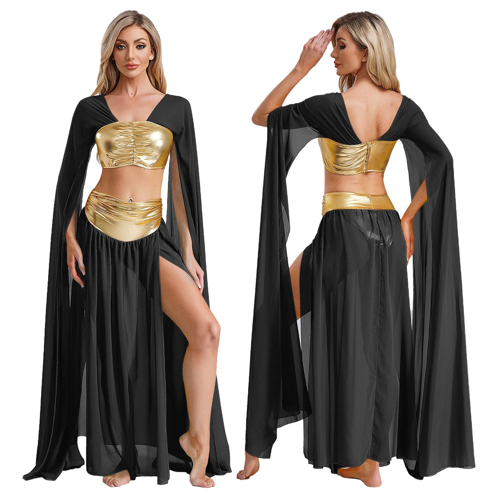 Women Masquerade Carnival Halloween Fancy Dress Up Ancient Rome Egyptian Cleopatra Cosplay Costume Two Picece Belly Dance Suit