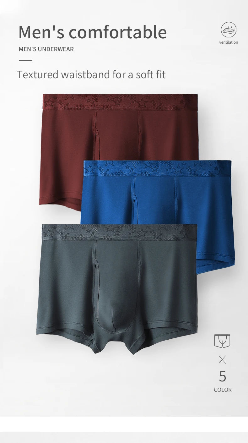 Men's Underwear, Men's Boxer Briefs, Boys' Underpants, Comfortable and Breathable Youth Boxer Briefs, Large Size Shorts