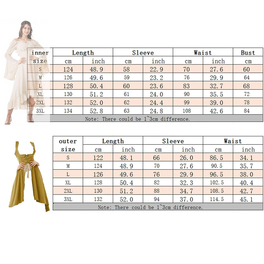 Womens Vintage Cosplay Party Costumes Halloween Pirate Costume Captain Huntress Clubwear Corset Dresses  Renaissance GothicLong
