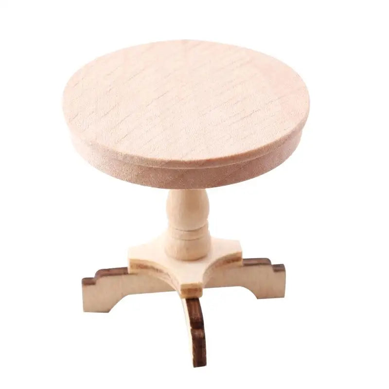 Dollhouse Miniature Coffee Table Small Round Table Original Wood Table Furniture Home Model Decor Toy Accessorie