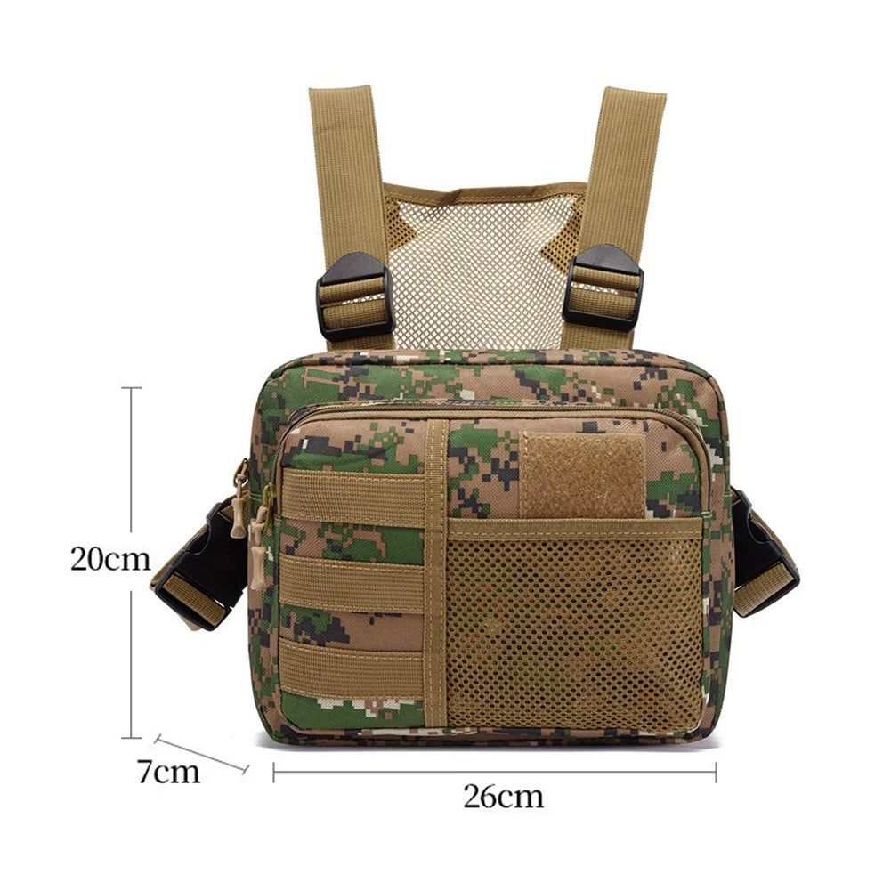 Fishing Chest Bag Men's Tactical Bags Waterproof Molle Nylon Climbing Camping Backpacks Outdoor Travel Vest Backpack Fanny Pack