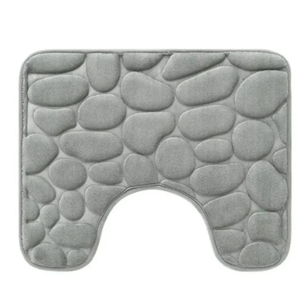 U-shaped Bathroom Mat Pebble Pattern Floor Mat Home Entrance Carpets Bedroom Toilet Bathroom Door Absorbent Non-Slip Foot Pad발매트
