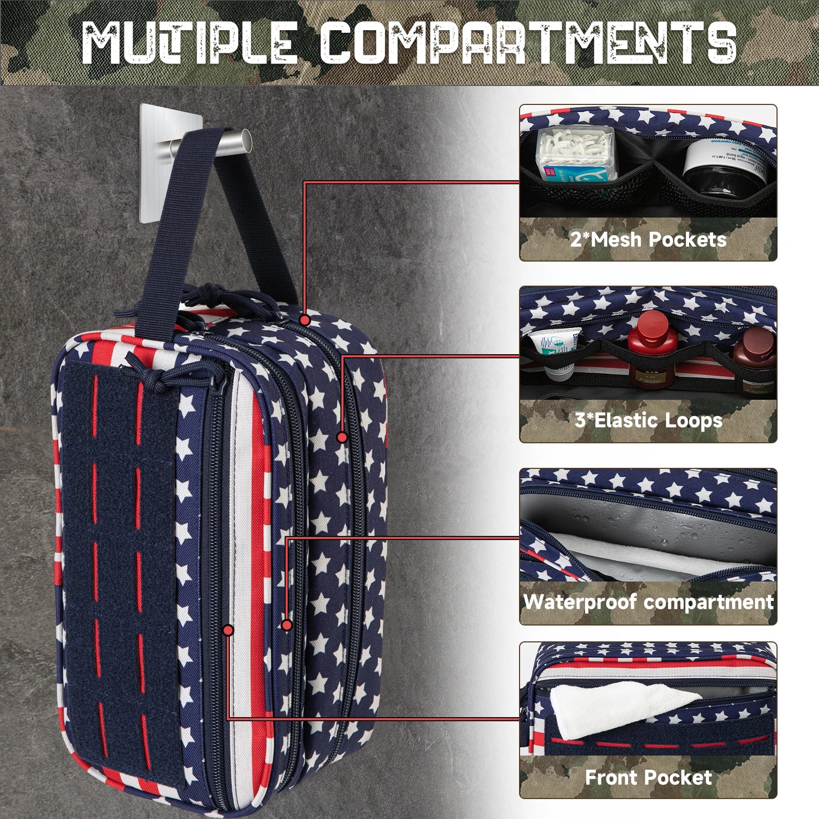 Tactical Toiletry Bag For Men Hygiene Bag Tool Molle Pouches Small Dopp Kit Mens Shaving Kit Travel shower Bag