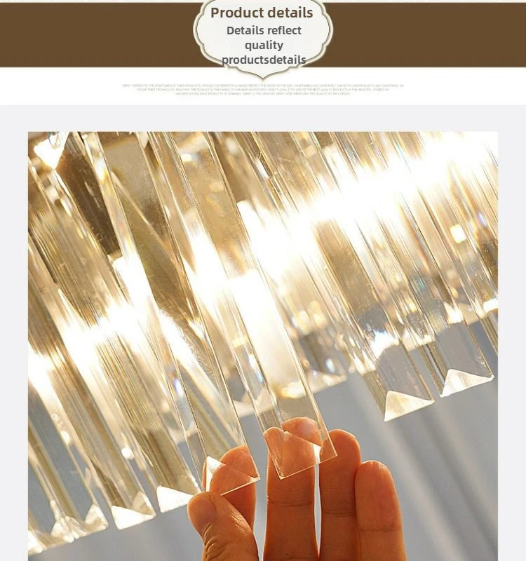 Modern LED Crystal Chandelier American Atmosphere Living Room Villa Hanging Light Bedroom Dining Room Pendant Lamp Home Decor