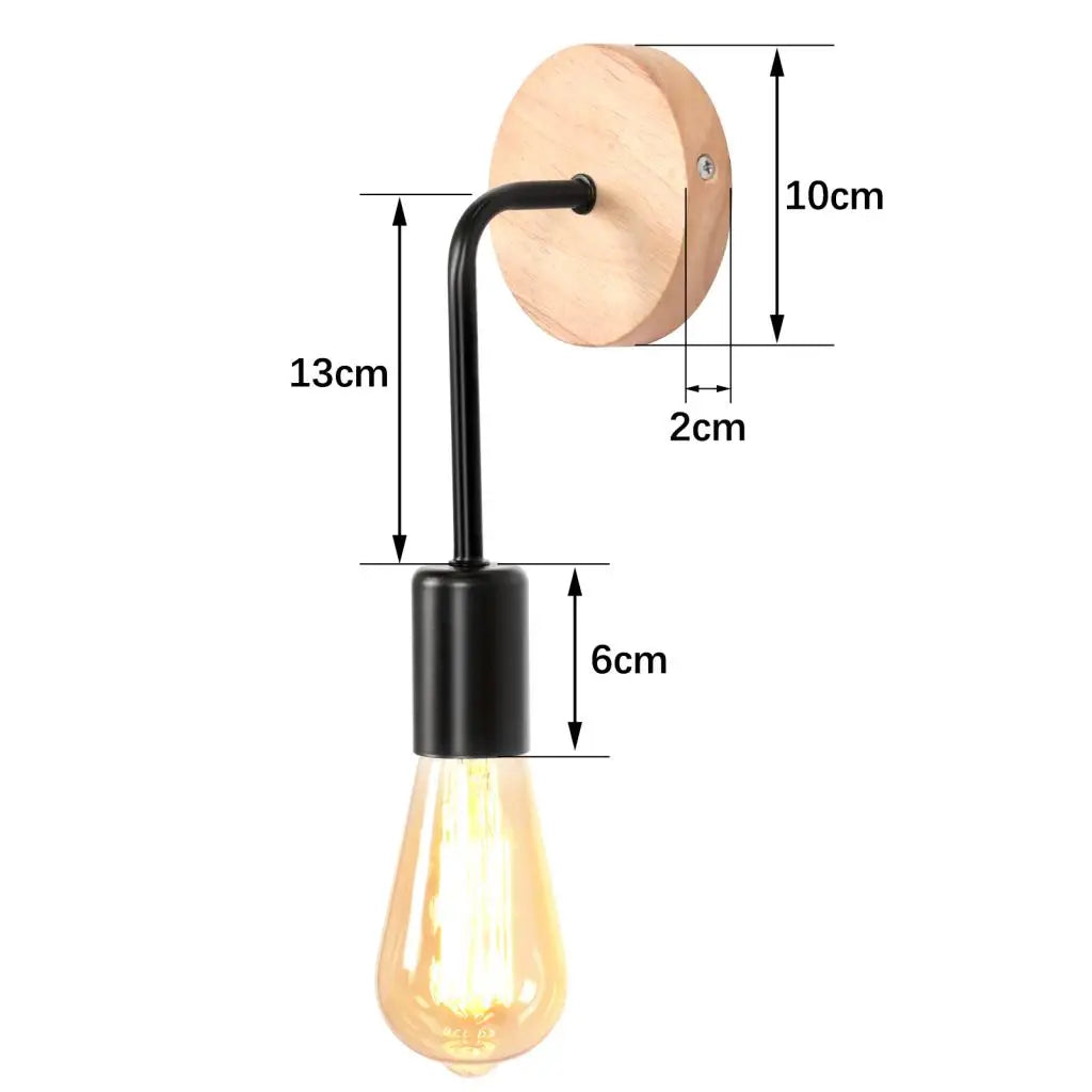 LED Wooden Wall Lights Vintage Wall Lamps Bedroom Bedside Lamp Shade Modern Wall Sconce for Kitchen Restaurant E27 Home Decor