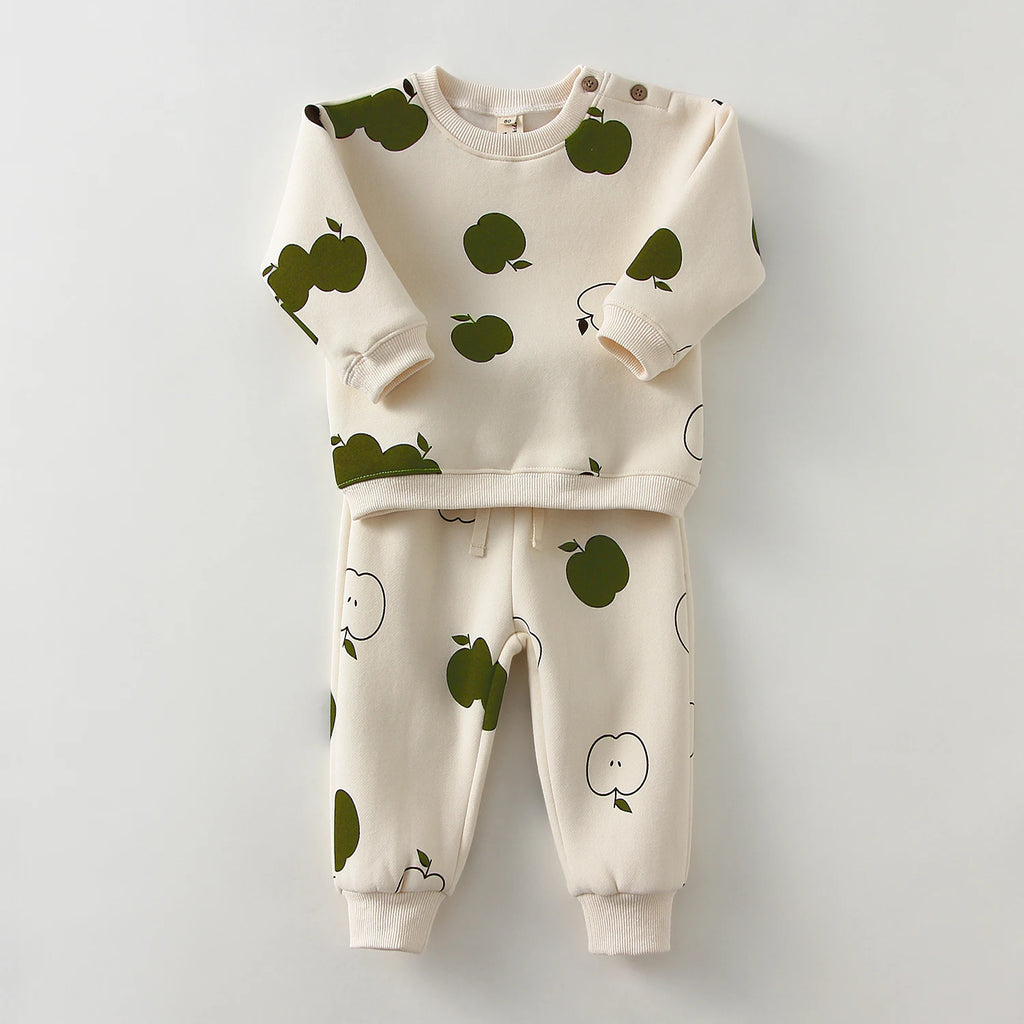 Toddler Baby Clothes Set Spring Autumn Fleece Suits Baby Sweater Tops + Pants 2pcs Toddler Kids Clothes