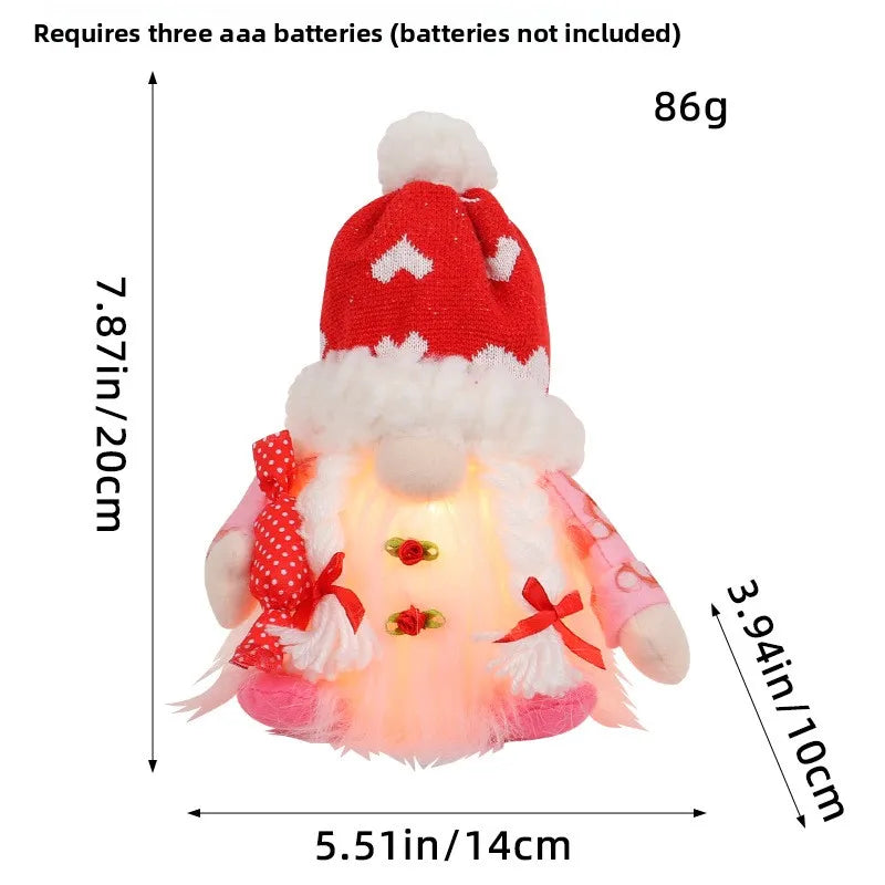 Valentine's Day Decorations Glowing Gnome Faceless Doll Ornaments Plush Knitted Love Faceless Dolls Holiday Party Surprise Gift